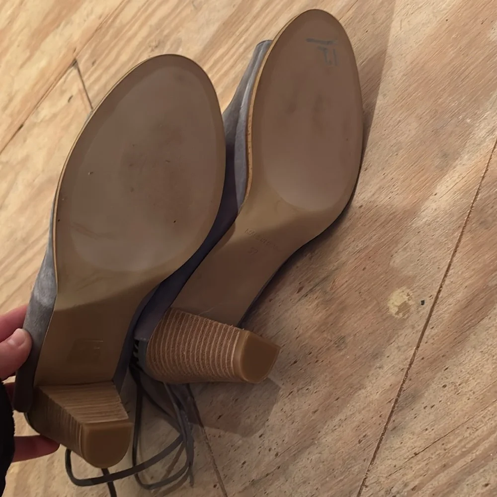 Sundance suede open back heels